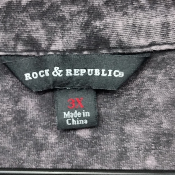 Rock & Republic Acid Wash Top Womens 3X Black Boho Retro 90s Y2K Grunge - Picture 8 of 9